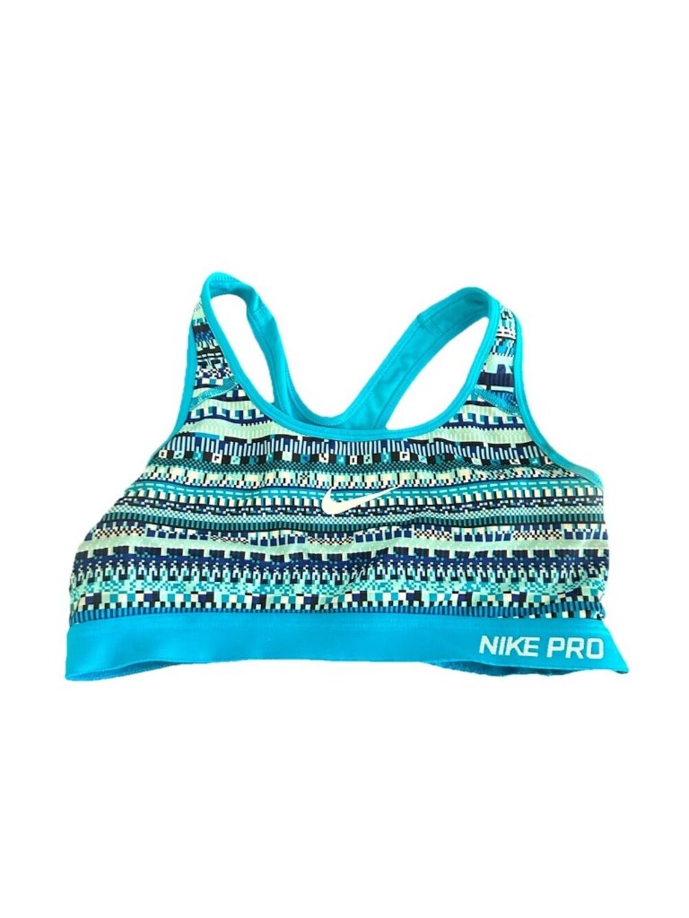 Nike Pro geometric print sports bra Medium Blue